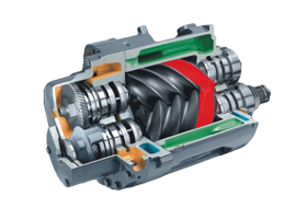 screw compressor principle air exhaust